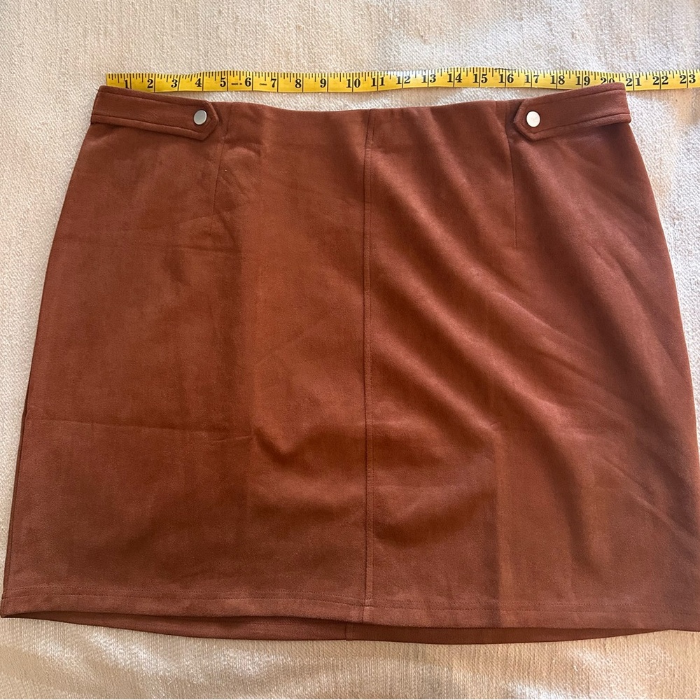 Brown Suede Mini Skirt